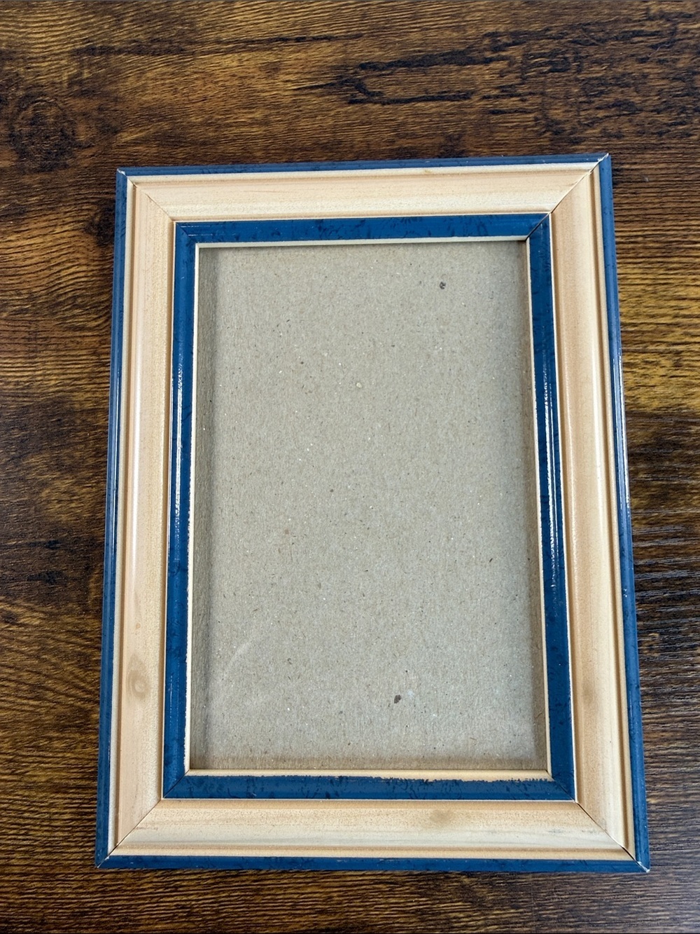 Blue and Natural Wood Picture Frame - Home Accents